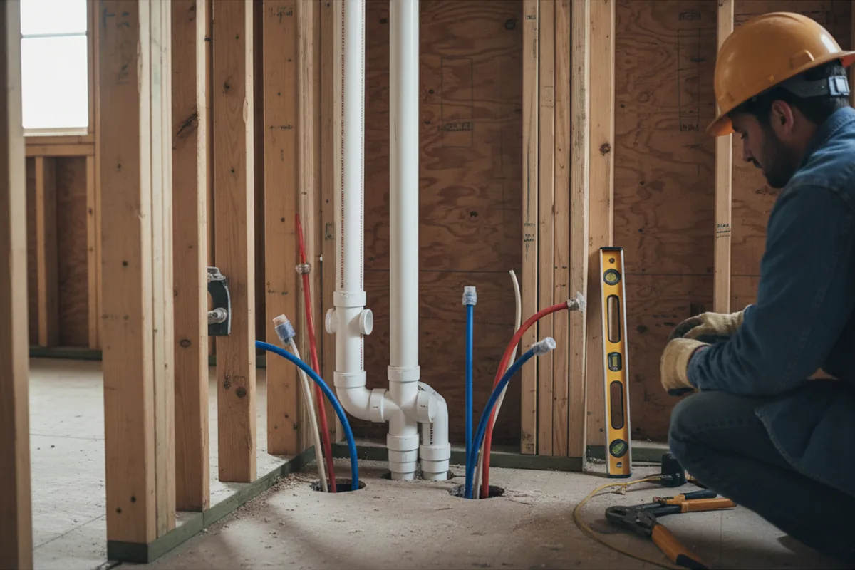 Drain and supply rough-in during Leak Detection in Cantil